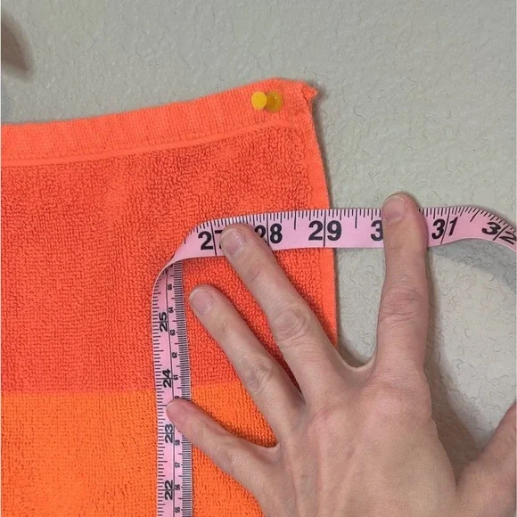 Lacoste Crocodile Logo Orange Cotton Bath Towel 29 x 48 - Picture 7 of 9